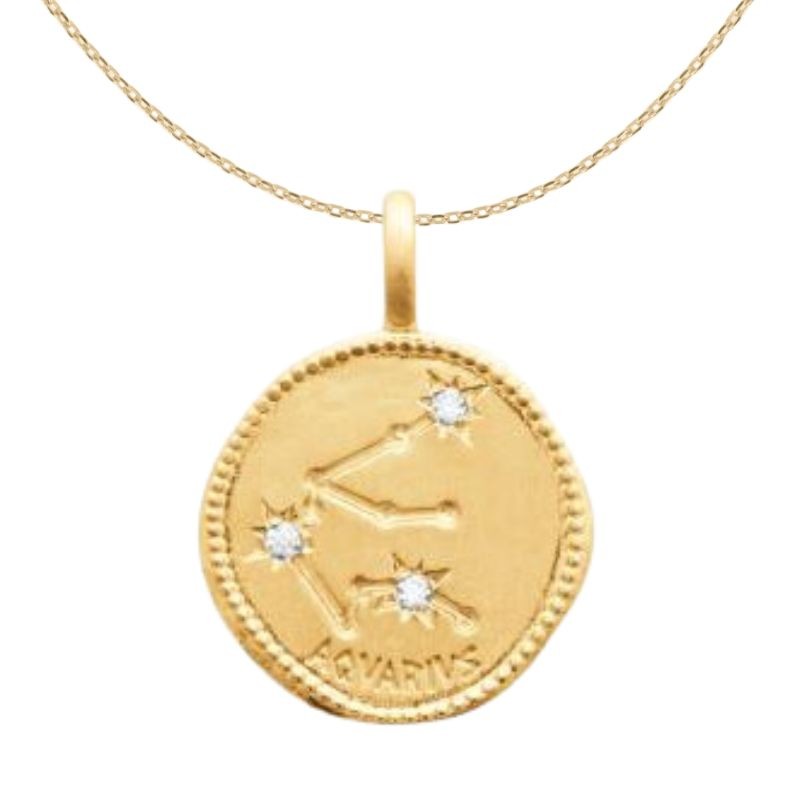 Collier avec Pendentif constellation du Verseau plaqué or