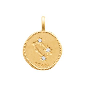 Collier avec Pendentif constellation du Gémeaux plaqué or