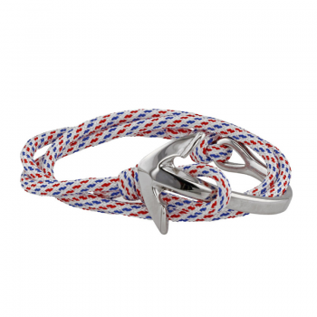 Bracelet cordon triple tour bleu Ancre Marine