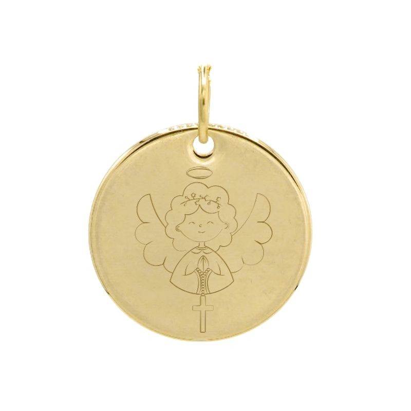 Médaille ange fille baptême