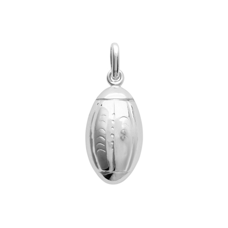 Pendentif Ballon de Rugby Argent