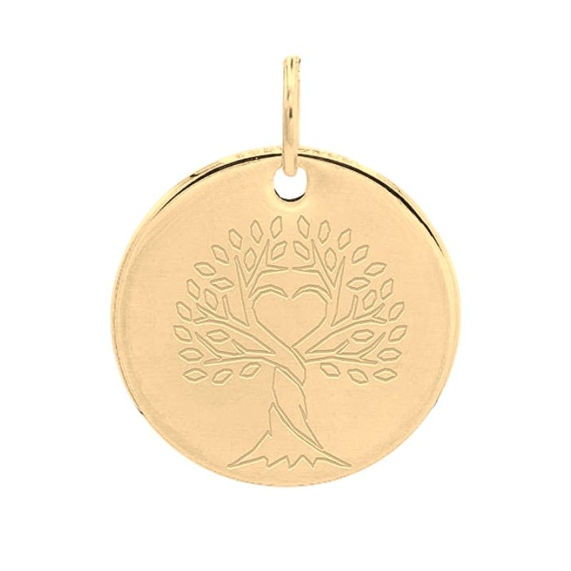 Médaille Arbre de Vie Coeur Or 9 carats