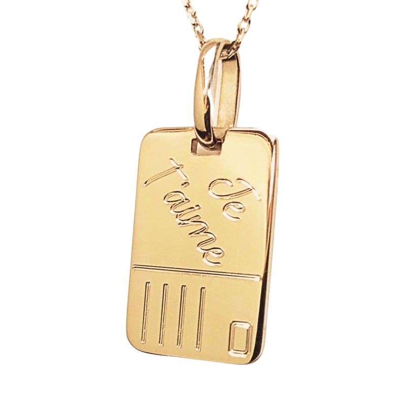 Pendentif carte postale Je t'aime