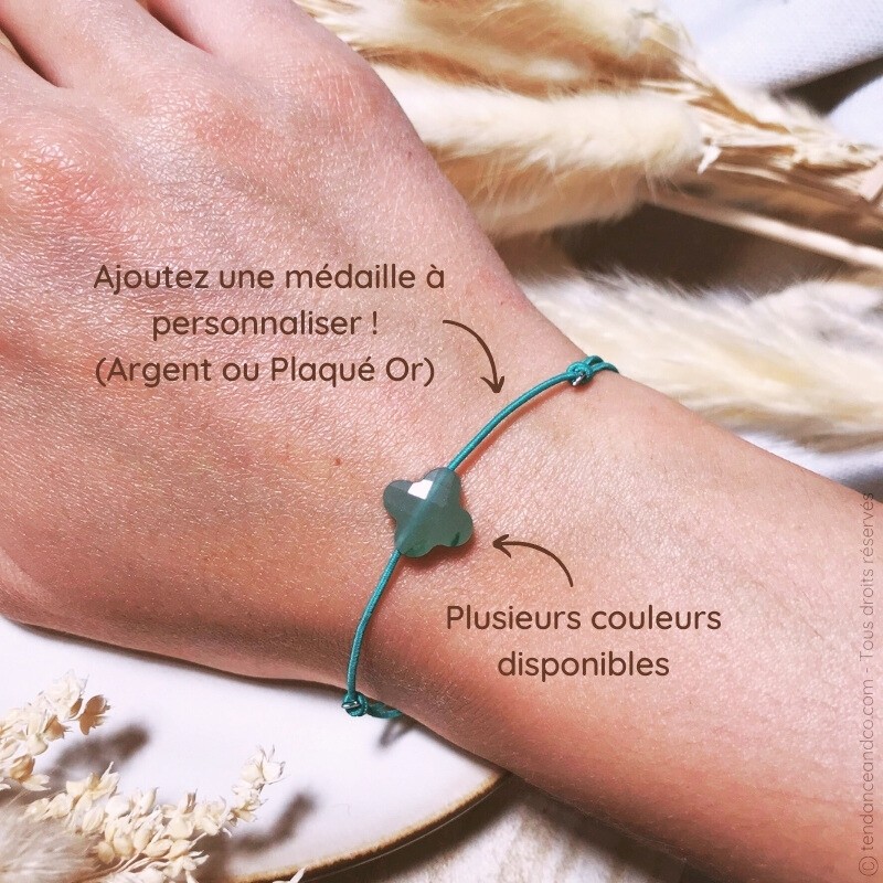 Bracelet pierre trèfle personnalisé