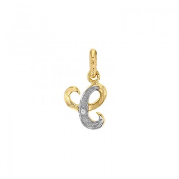 Pendentif Lettre C Or 18K et Diamant