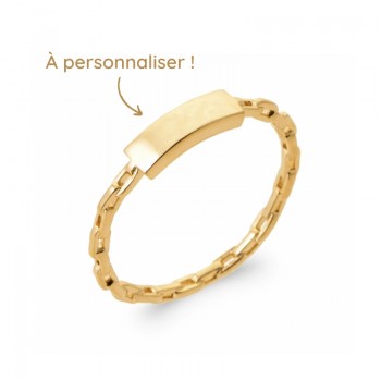 Bague chaîne personnalisée tendance